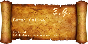 Bersi Galina névjegykártya